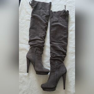 Bakers Gray Over the Knee Boots